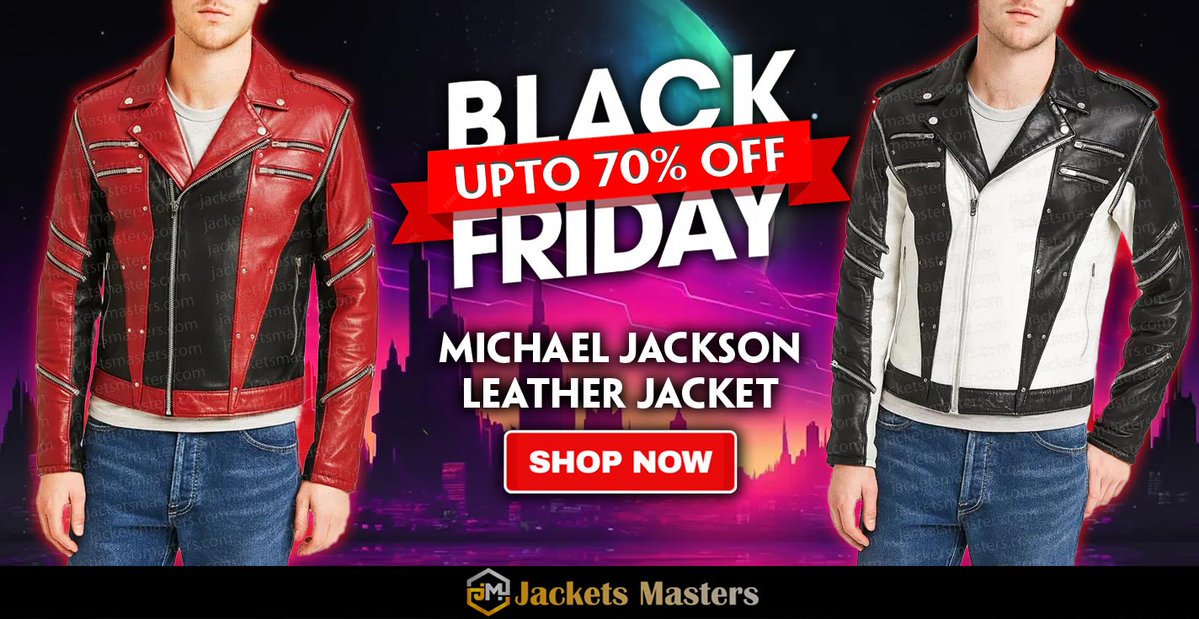 JacketsMasters's tweet image. #BlackFriday Hot offer Get 70% OFF on #MichaelJackson #Pepsi Jacket.
&amp;lt;Shop From jacketsmasters.com&amp;gt;
jacketsmasters.com/product/michae…
#blackfridaydeals #blackfridaysales #blackfridayoffers #blackfridayshopping #BlackFridayDeals2025 #BlackFridays #BlackFridaySavings #blackfridayweekend