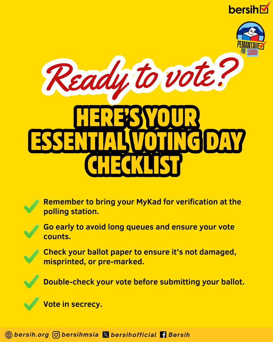 Tomorrow’s the day—make sure you’re prepared to vote because your vote matters.

Follow this checklist before heading out. 💪