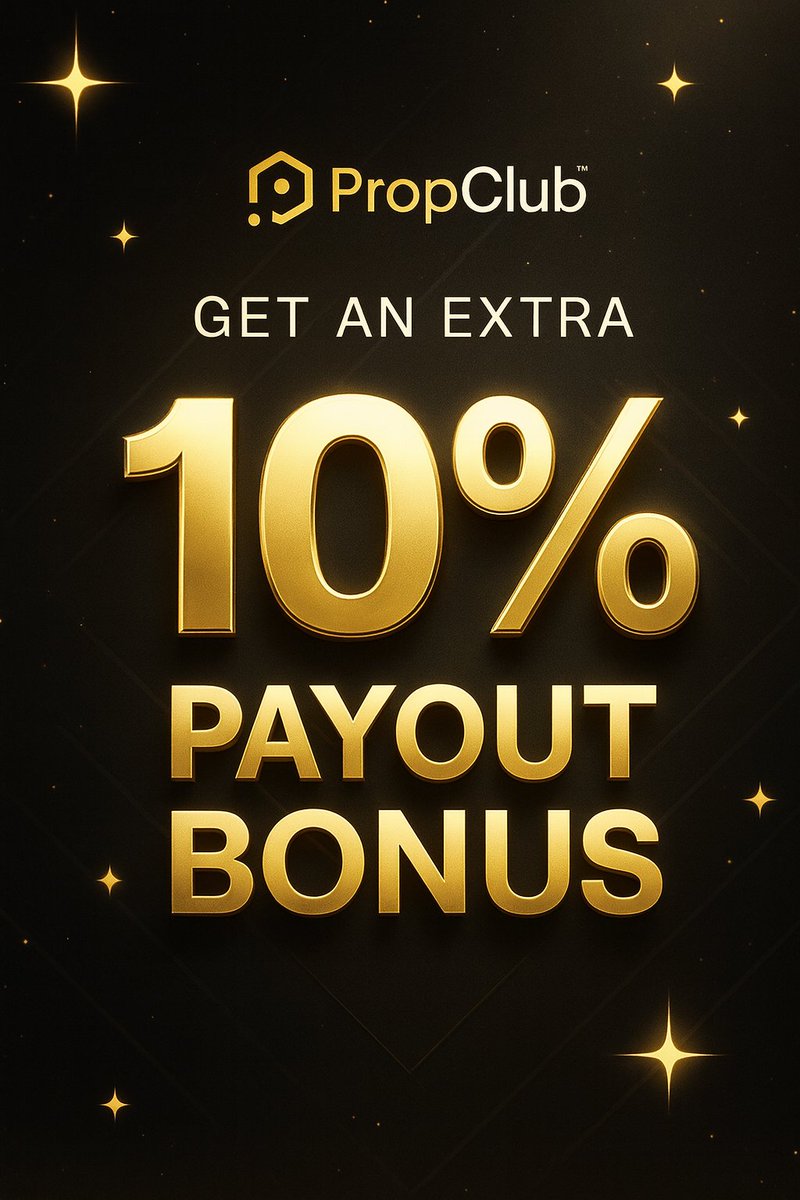 FortuneMMXM's tweet image. PropClub is giving traders an extra 10% payout bonus on top of what your prop firm pays you. Get paid $1,000 → PropClub adds up to $100 extra.

Free money most traders don’t even know about.

Check this out propclub.io/?ref=FortuneMM…