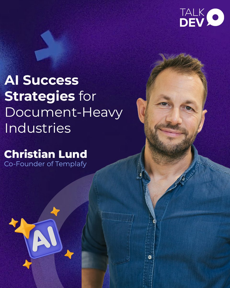 talkdevnow's tweet image. AI isn’t magic, it’s strategy. 

In this guest post, Christian Lund of @Templafy  breaks down how document-heavy industries can finally turn AI from a buzzword into a real, tangible workflow impact.

🔗 talkdev.com/interview/ai-s…
#AI #DocumentAutomation #DigitalTransformation
