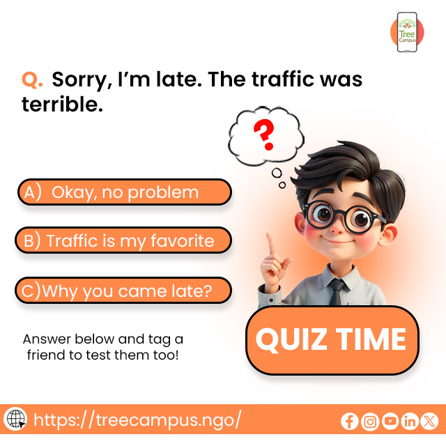 Treecampus1's tweet image. Fix your English in minutes with a simple daily quiz!

📲 Download the Treecampus App today and learn English FREE!
👉 linktr.ee/Treecampus_Aca…
👉 play.google.com/store/apps/det…

#treecampus #englishquizsolved #dailyenglishpractice #improveyourenglish