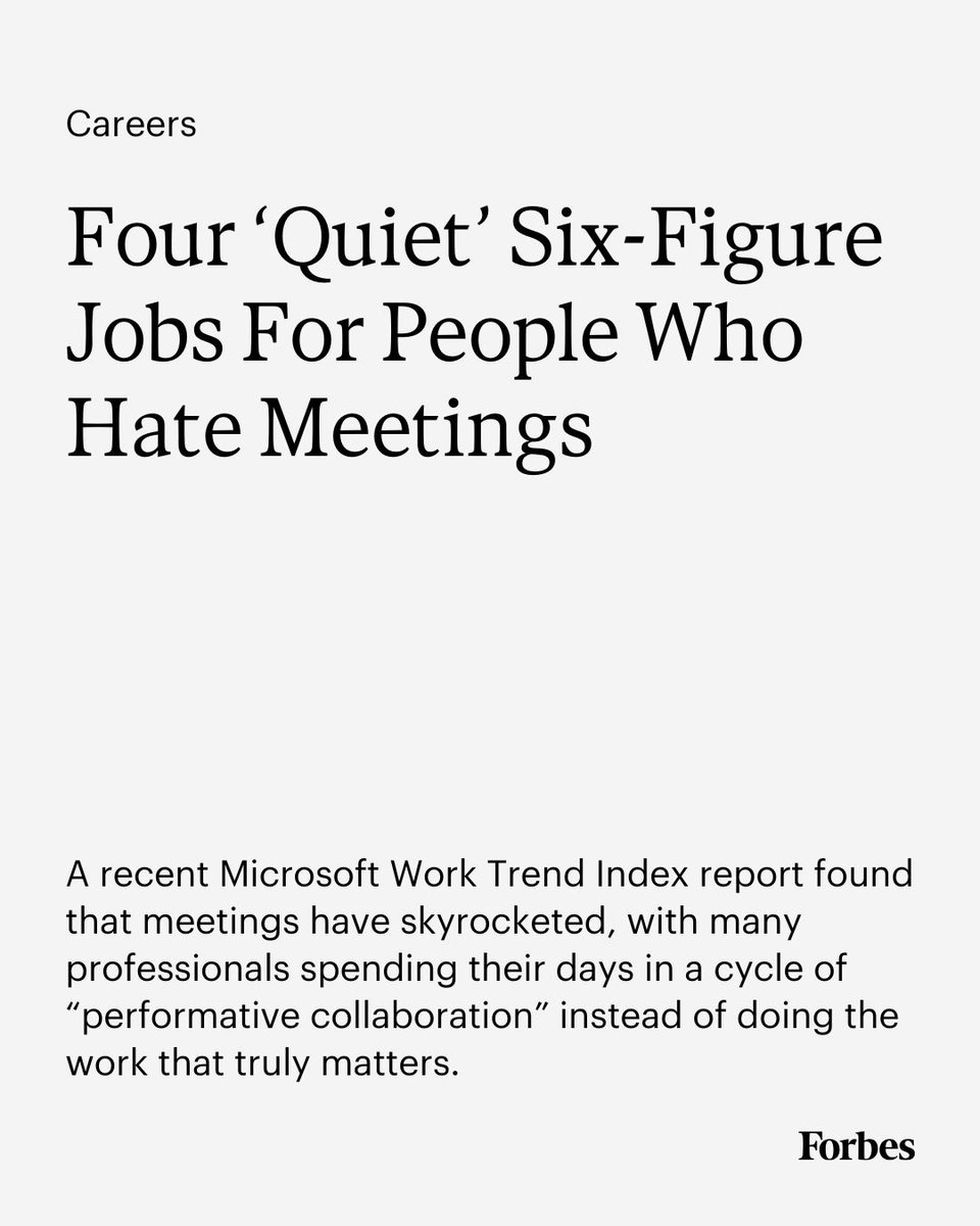 Forbes's tweet image. The truth is, high-value work requires a state of intense, uninterrupted focus. Author Cal Newport famously calls this concept &quot;Deep Work.&quot; The good news? You can build an entire career around this very principle. 
Read more: forbes.com/sites/shodewan…