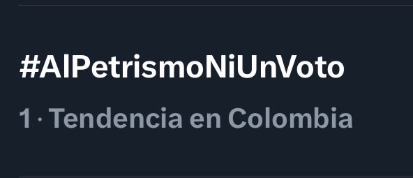 Somos la primera tendencia de Colombia.

El que no se sume a #AlPetrismoNiUnVoto es petrista