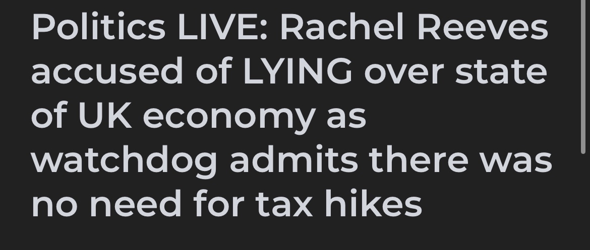 darrengrimes's tweet image. The OBR blows the lid off Reeves’ excuse for her tax raid

The £30bn “black hole” used to justify Labour’s budget?
It never existed.

The real figure was just £2.5bn, and even that flipped into a surplus weeks later.

She didn’t hike taxes because she had to.
She did it because…