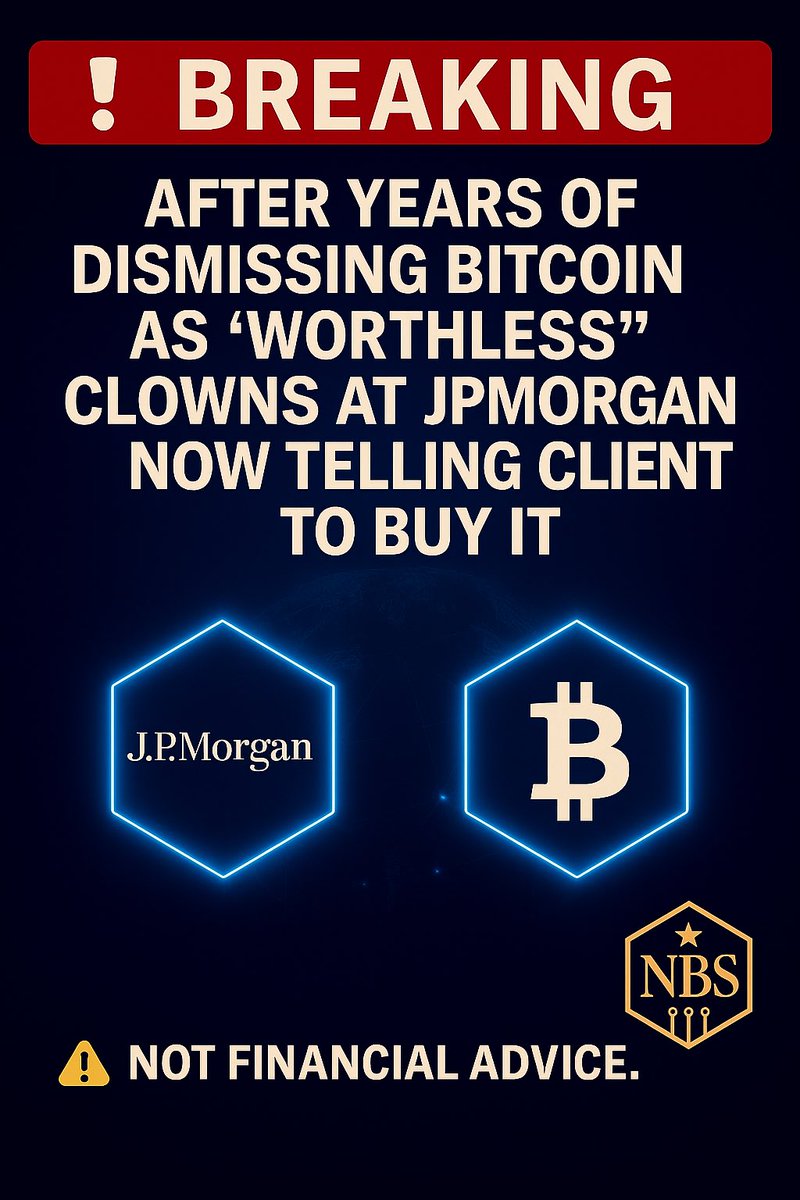 🚨 <a href="/jpmorgan/">J.P. Morgan</a> 🤡 : Ten years of trash-talk.
Five minutes to switch sides.

Jamie Dimon spent an entire decade attacking Bitcoin publicly:

• “Bitcoin is a fraud” (2017)
• “It’s worthless” (2021)
• “I personally think it’s a worthless asset” (2023)
• “Governments will shut it