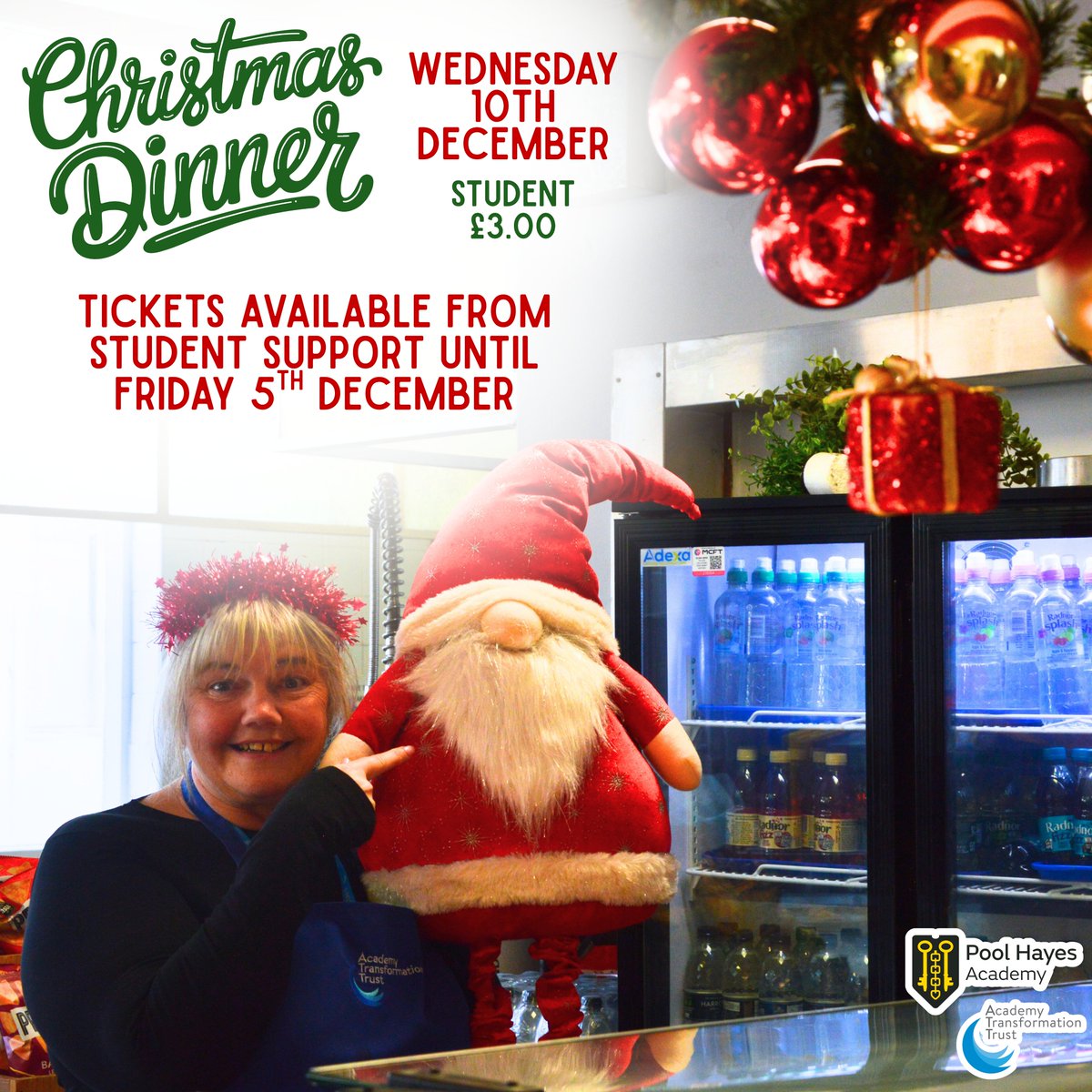 Christmas is coming to PHA!🎄
Our wonderful Christmas Dinner is on Wednesday 10th December. Tickets can be purchased from Student Support until Friday 5th December - Don't miss out! ⛄️🍽️