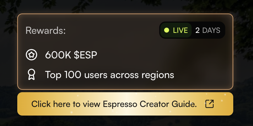 enesonchain's tweet image. Officially, only two days left with @EspressoSys campaign on @Bantr_fun 

This was our last chance to get exposure to $ESP and I&apos;m glad I didnt fade it.
Currently my rank is 51 all time but who knows I will be pushing hard till last minute

I have faith in Espresso product and…