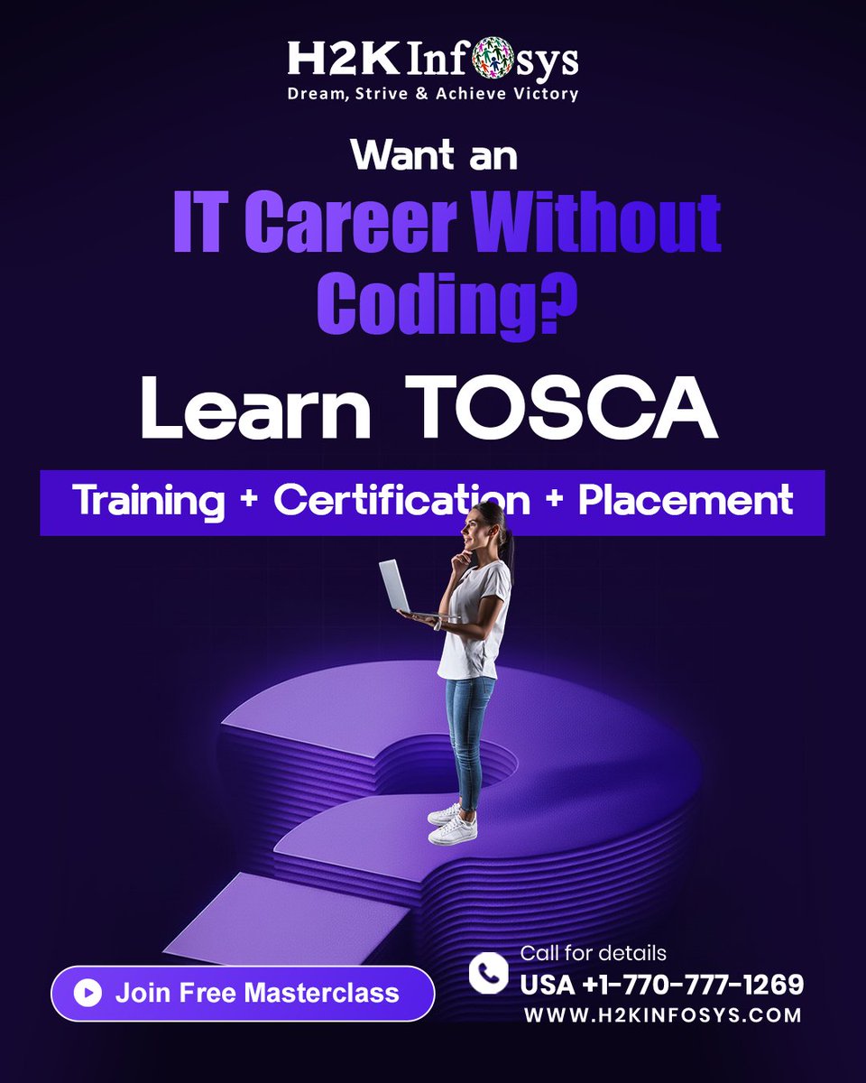 h2kinfosys's tweet image. 🚀 Kickstart your IT career with TOSCA — 100% scriptless, zero coding required
Enroll Now : h2kinfosys.com/courses/tosca-…
📞 Call: +1 770-777-1269
📧 Email: training@h2kinfosys.com
🔗about H2KInfosys In One Click  : h2kinfosys.com/quick-links/
#TOSCA #TOSCATraining #TOSCAAutomation #Viral