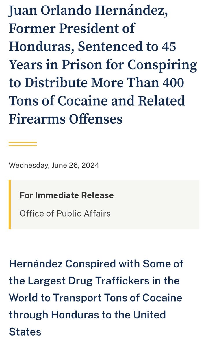 BenjaminNorton's tweet image. The US sponsored a far-right military coup in Honduras in 2009, which overthrew the elected left-wing president and put in power a corrupt pro-US regime run by drug lords.

Right-wing Honduran dictator JOH was a close US ally. He was imprisoned for trafficking 400 tons of cocaine