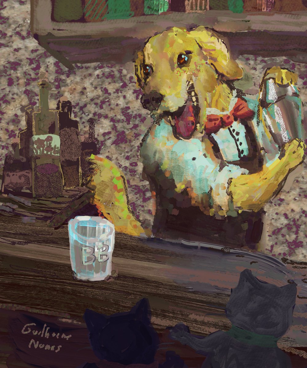 Golden, who works as a bartender, always has a smile on his face, despite sometimes having some pretty lame customers (commission).