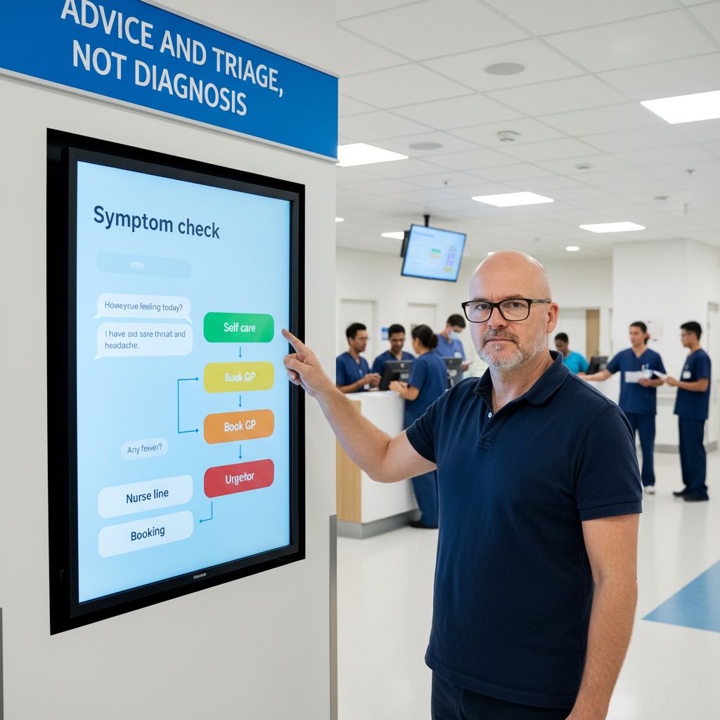 AI symptom checkers like Babylon’s are best used as a 𝐝𝐢𝐠𝐢𝐭𝐚𝐥 𝐟𝐫𝐨𝐧𝐭 𝐝𝐨𝐨𝐫, not as digital doctors 🏥

Let them do structured intake, rough triage and simple scheduling.

Keep diagnosis and treatment with clinicians.
𝐀𝐈 speeds access, 𝐡𝐮𝐦𝐚𝐧𝐬 decide care 💡