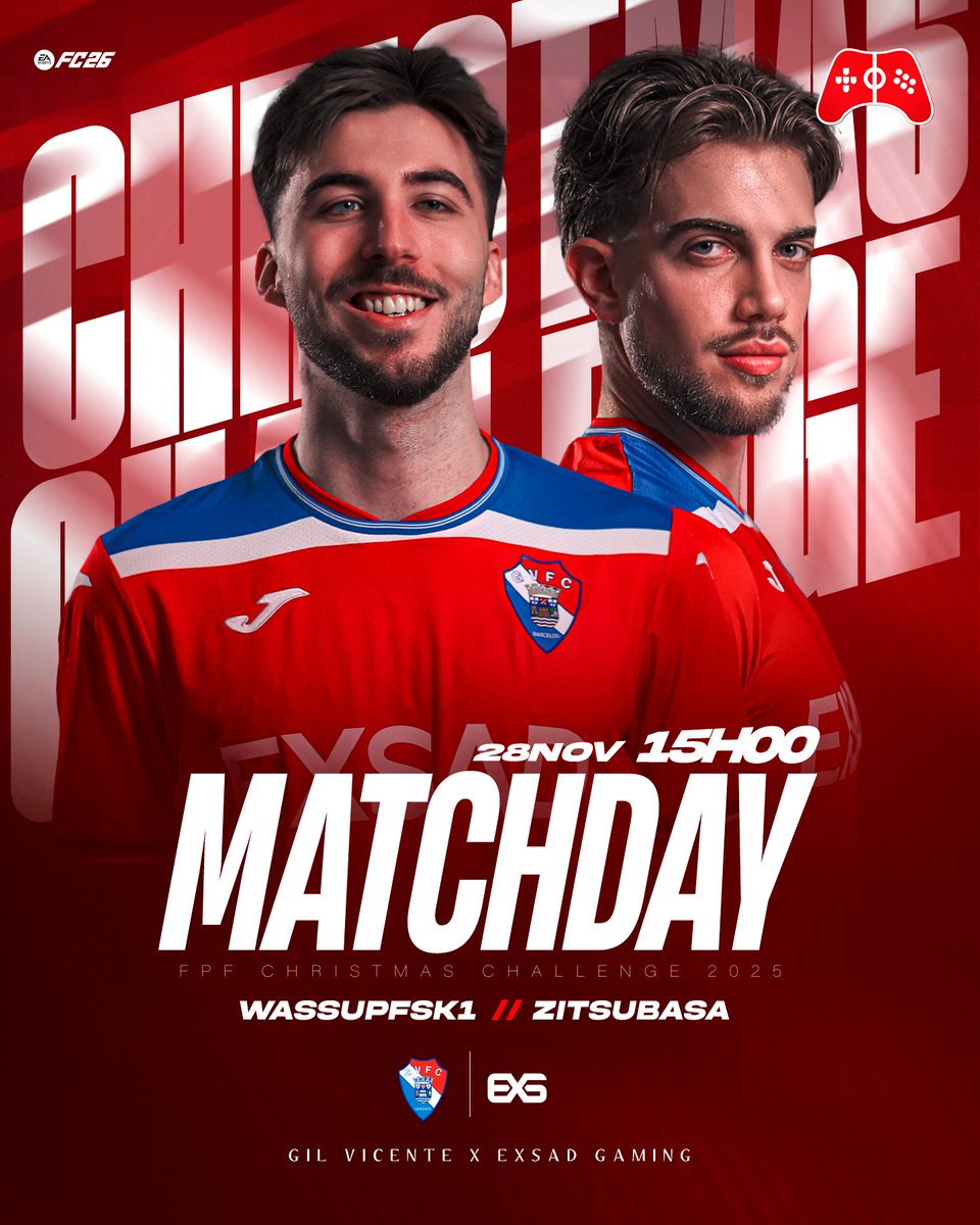 𝔽ℙ𝔽 ℂℍℝ𝕀𝕊𝕋𝕄𝔸𝕊 ℂℍ𝔸𝕃𝕃𝔼ℕ𝔾𝔼 𝟚𝟘𝟚𝟝❄️

Entramos em jogo às 15h00 e podes acompanhar em direto: 📺 twitch.tv/portugal

Vamos com tudo!
<a href="/GVFC_esports/">Gil Vicente FC eSports</a> | #WeMakeitLookeasy