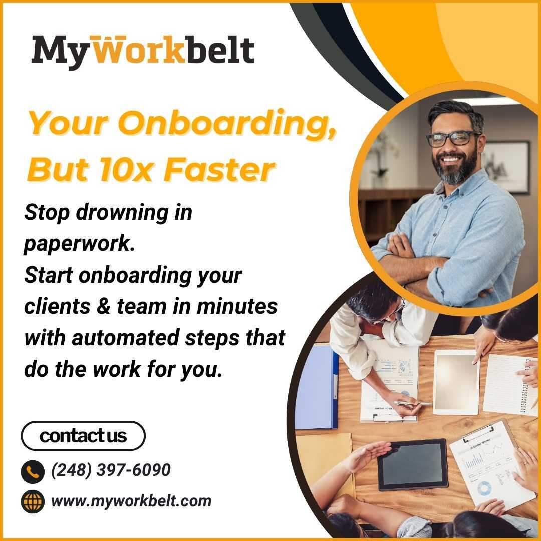 myworkbelt's tweet image. Client onboarding shouldn’t take forever⏳
 Automate forms, approvals, reminders &amp;amp; documents with MyWorkBelt  faster onboarding, happier clients, smoother workflow 🚀📁 
👉 Try it now 
📞 (248) 397-6090 
🌐 myworkbelt.com

#MyWorkBelt #ClientOnboarding #AutomatedWorkflow