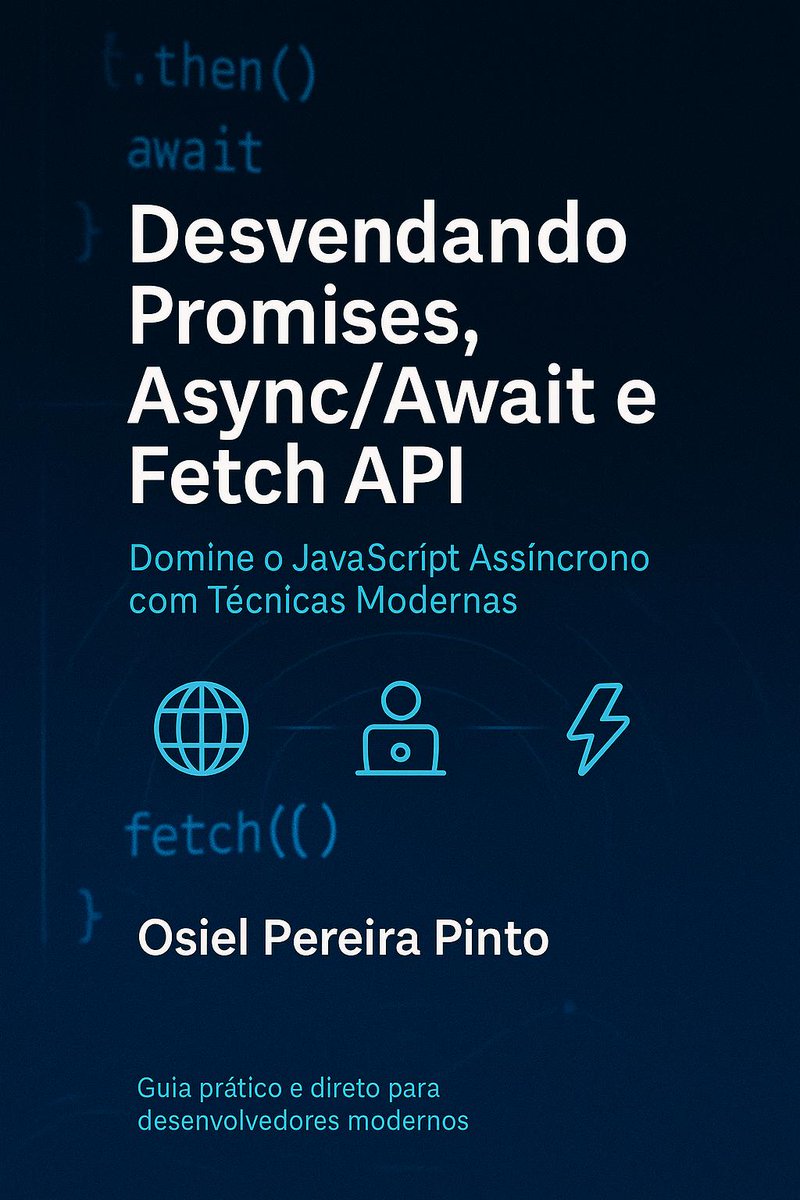 nadafdsf19791's tweet image. ⚡ Promises, Async/Await e Fetch API

Domine o JavaScript assíncrono e escreva código moderno de verdade!

👉 amazon.com.br/Desvendando-Pr…

#JavaScript #AsyncAwait #Promises #FetchAPI #WebDev #Programação #FrontEnd #OsielPinto