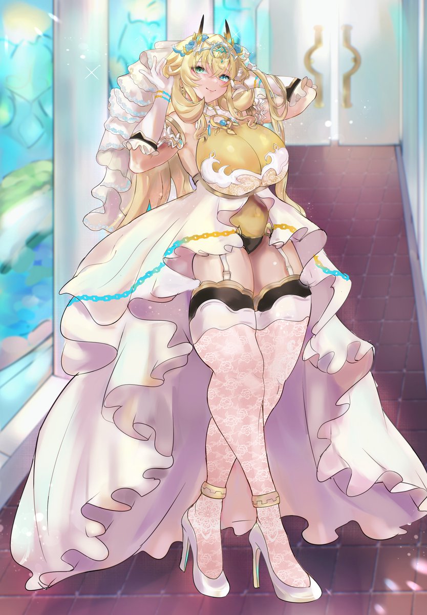 spendtime8's tweet image. ウェディングバーゲスト
全身絵fullver!

我願修正通
#FGO