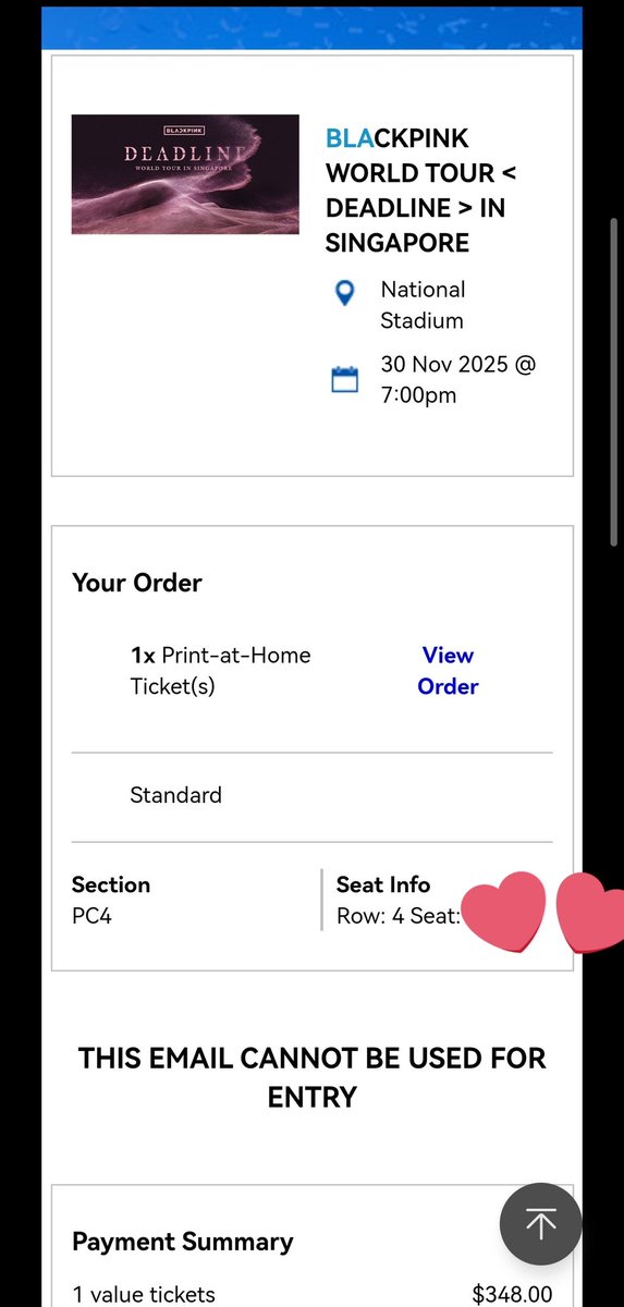 DelaaaEl's tweet image. WTS/LFB Looking for Buyer 
BLACKPINK &amp;lt;DEADLINE 2025 WORLD TOUR&amp;gt; SINGAPORE 🎫
1x CAT 1 PC4 CENTER VIEW 
Row 4 sn under 10 

Dm to buy 📩 want to sell

Detail PC4 in map
#DEADLINE_IN_SINGAPORE #BLACKPINKinSINGAPORE #BLACKPINK_DEADLINE_IN_SG #wtt #wtb #wts #BLACKPINK