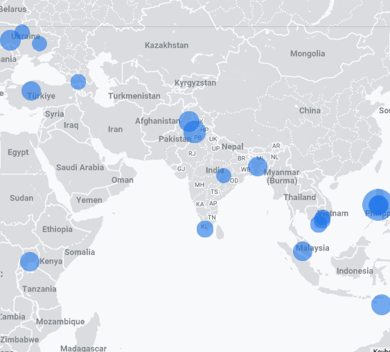 seeingwithsound's tweet image. (image) Map of users of The vOICe for Android in the past 30 minutes play.google.com/store/apps/det… #BCI #NeuroTech