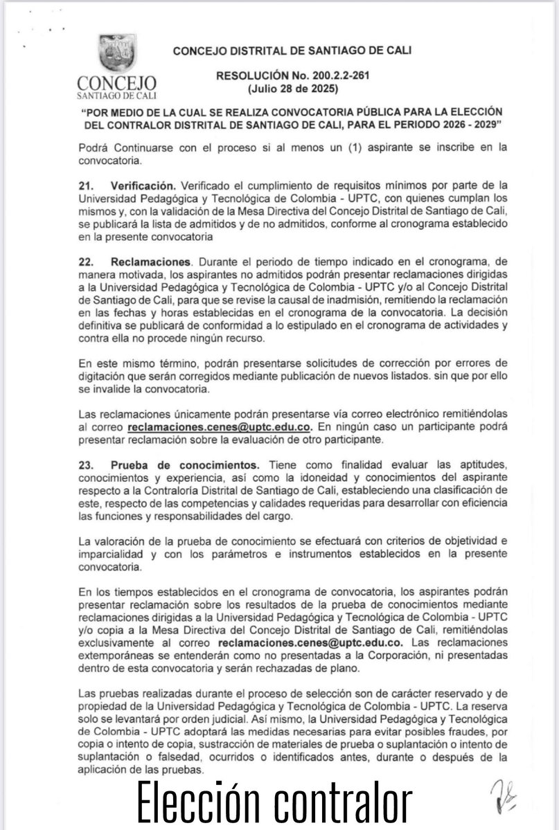 Todo lo que hoy califican como “acciones indelegables” —resolver reclamaciones, notificar decisiones, valorar hojas de vida, emitir respuestas definitivas— también lo hizo la UPTC en el concurso del Secretario.

Está en las resoluciones: verificación de requisitos mínimos (pág.