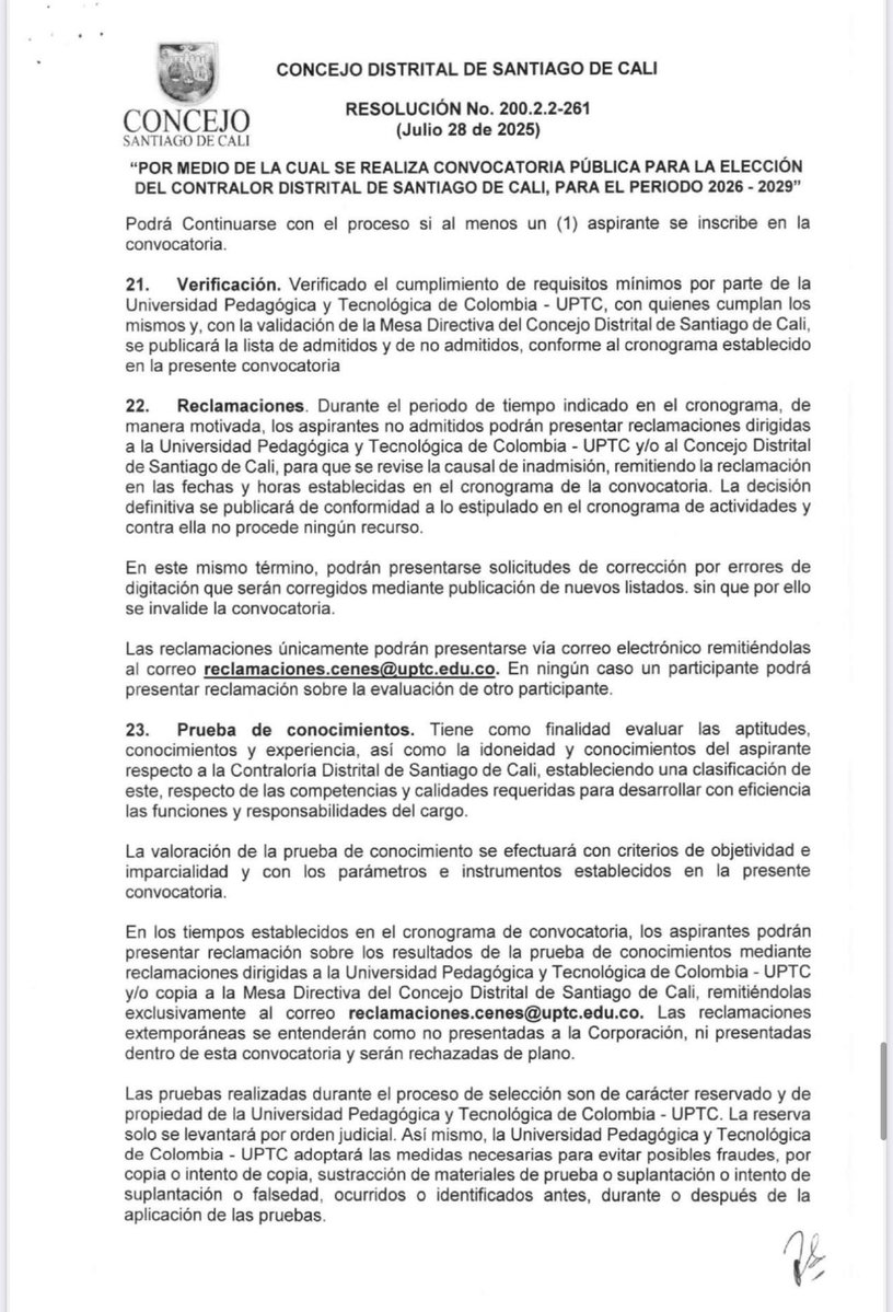 Cali no merece un Concejo que actúe según los caprichos del alcalde ni procesos que se respetan solo cuando convienen.

La ciudad necesita instituciones serias, no concejales que hoy posan de “garantes de la legalidad” y ayer aplaudían exactamente el mismo procedimiento.

La