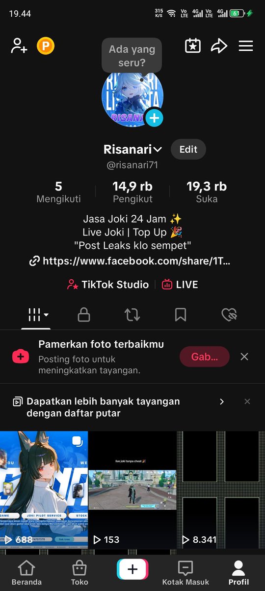 Risanari71's tweet photo. Tiktok risanari number on all transction only 085774707578 https://t.co/FFS4VGXfh1
