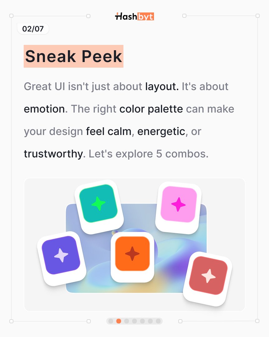 hashbyt's tweet image. Color sets emotion.
 It can make your UI calm, energetic, premium, or playful.
 #UXDesign #VisualDesign