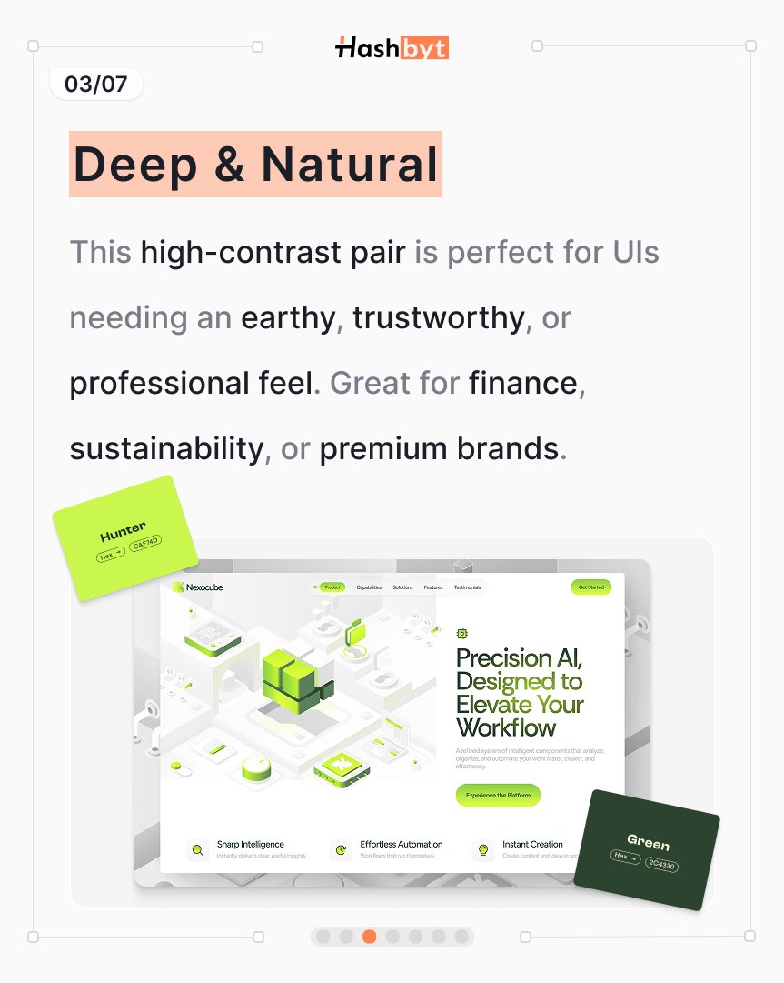 hashbyt's tweet photo. Deep &amp; Natural
 Earthy, trustworthy colors perfect for finance &amp; sustainability brands.
 #BrandDesign #ColorStrategy https://t.co/139kDrlajg