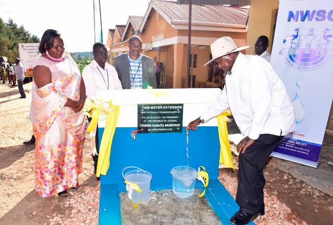 Out of 303 rural villages, 228 have access to a safe water source, representing an average coverage of 75%. 
Construction of 2 mini solar powered piped water schemes (Kabingo and Bweeza Piped Water Systems) serving approximately 3,450 persons have been completed.