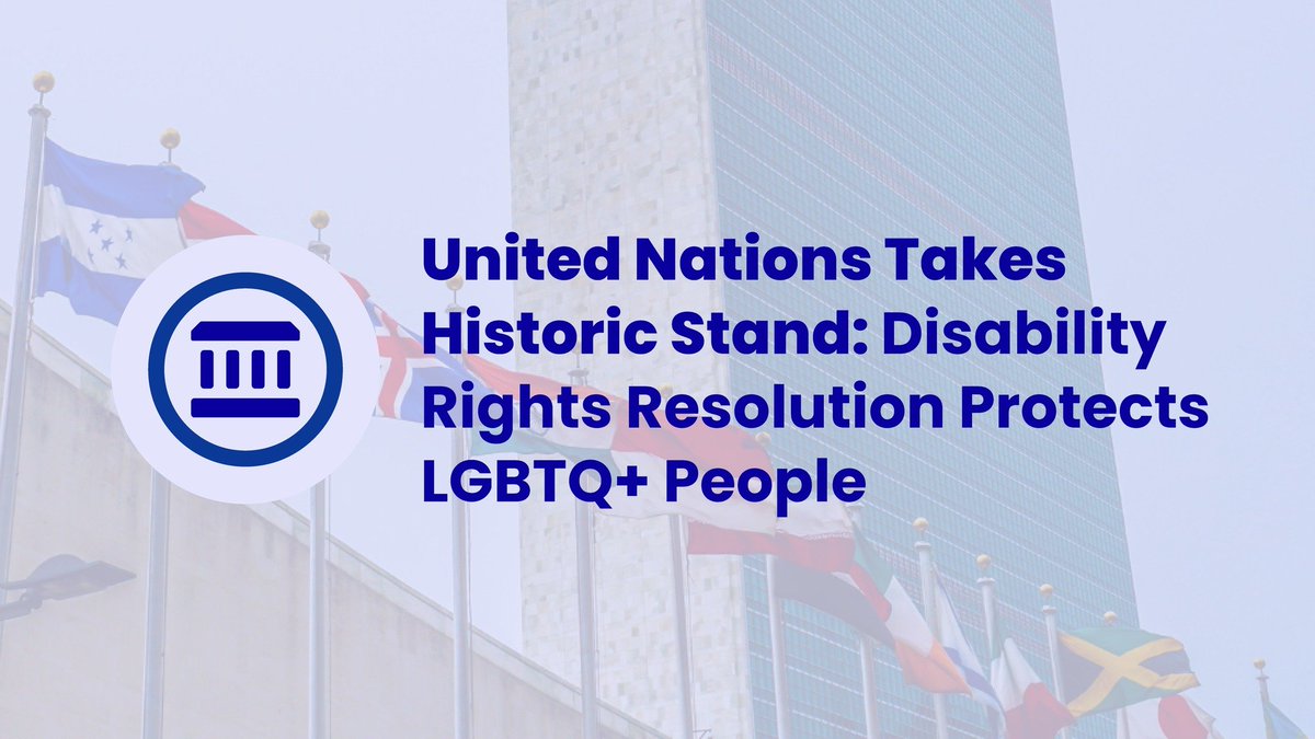lisadavisnyc's tweet photo. For the first time ever, a UN disability rights resolution at the General Assembly explicitly recognizes that people with disabilities can face discrimination based on sexual orientation or gender identity. 🇺🇳🏳️‍🌈

Despite efforts to strip the language, Member States kept it—and passed the resolution with overwhelming support. A milestone for global human rights. Now governments must turn this into real change. Full story in the comments.

#UN #LGBTQIA #DisabilityRights #CRPD #UNGA #OutrightIntl