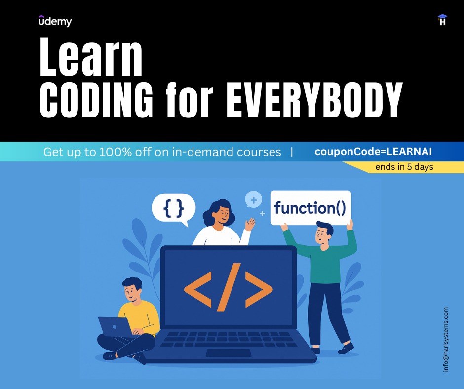 harisystems's tweet image. Coding for everybody: Full stack development course
udemy.com/course/coding-…
#coding #programming #ai #blackfriday #offer #udemy #free #harisystems