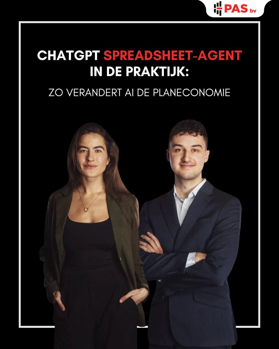 Hoe verandert AI het werk van de #planeconoom? Jan &amp; Pim laten in hun blog zien hoe de spreadsheet-agent van #ChatGPT het opstellen en aanpassen van financiële modellen in #gebiedsontwikkeling flink versnelt. 

Lees de blog van Jan en Pim via ➤ pasbv.nl/spreadsheet-ag…