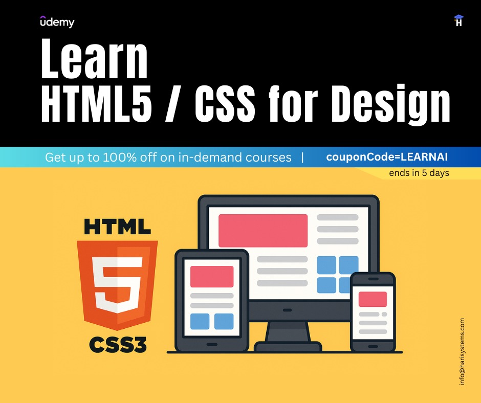 harisystems's tweet image. Learn to Code HTML &amp;amp; CSS for Responsive Real-World Websites
udemy.com/course/learn-t…
#css #website #webforms #ai #blackfriday #offer #udemy #free #harisystems