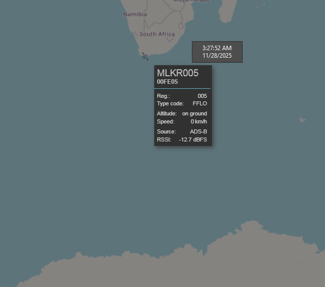 FlconEYES's tweet image. MLKR005 00FE05 005 | #Drone | #UAV 
FFLO | South Africa military
ibit.ly/wGFoq

#AvGeek #ADSB #planespotting #27Nov
