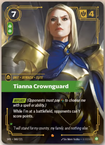 The famous Tianna Crownguard has made her Riftbound debut, with <a href="/RuneboysYT/">RUNEBOYS</a> revealing her in their recent video!

📺 youtube.com/watch?v=yTnHMa…