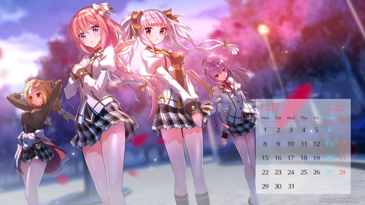 いよいよ今年も締めくくりですね 今回のカレンダーは12月となります