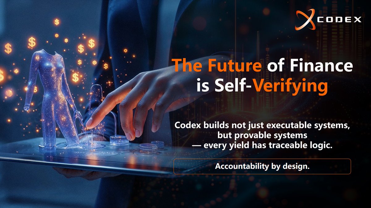 DCodex_Official's tweet image. 🔍 The Future of Finance is Self-Verifying

With DCodex, every yield comes with traceable logic and mathematical certainty.

No guessing, just transparent, provable, accountable finance. ⚙️✨

DCodex: Trust the logic. Trust the proof.🚀

#DCodex #FutureOfFinance #OnChainProof
