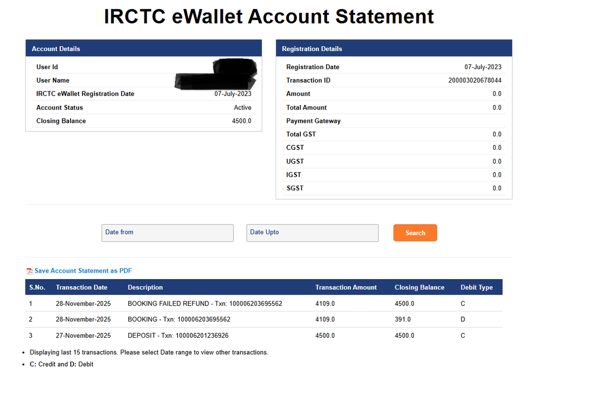 samkesana's tweet image. Dear Architect of Greatest and the scalable website of the world (IRCTC website-cant handle high volume of txns,errors,etc)
Why not allowing to withdraw funds added in IRCTC ewallet. Boss this is our money not some loyalty points to have restrictions.
#IRCTC
@RailMinIndia