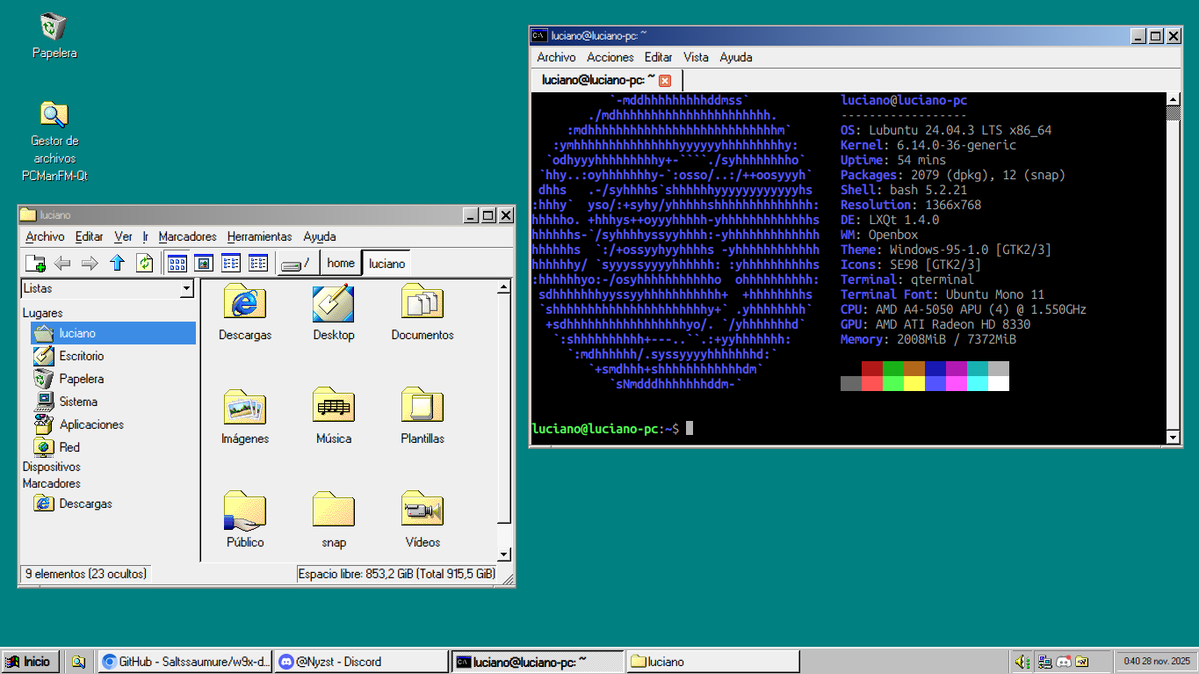 lusian0proo2011's tweet image. de a poco le estoy agarrando la mano al linux, ta bueno jejejejejejejej uso lubuntu btw 👀👀