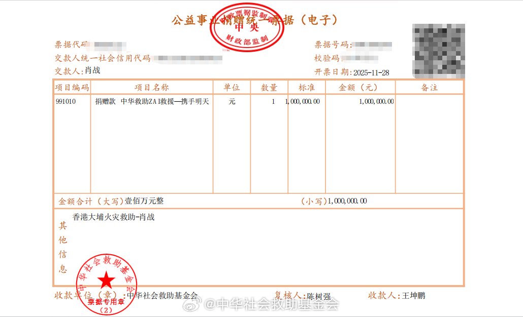 xzhaniverse's tweet image. china social assistance foundation  posted:

&quot;this morning, #XiaoZhan through our association, donated RMB 1 million to the victims of the hung fook court fire in tai po, hong kong, to help affected families overcome their difficulties and rebuild their homes.

we express our…