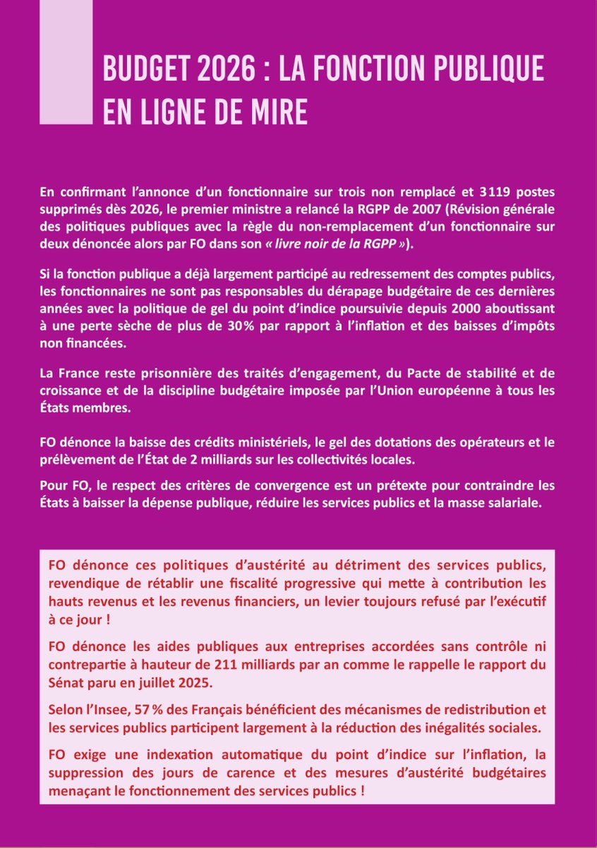 force_ouvriere's tweet image. [#SOS #Fonctionpublique]

FO rappelle le rôle essentiel de la FP dans un doc qui éclaire sur des sujets la concernant afin de comprendre son évolut° et contredire les fausses informations.

#Budget2026, la FP en ligne de mire : pour en savoir plus &amp;gt;&amp;gt;force-ouvriere.fr/sos-services-p…