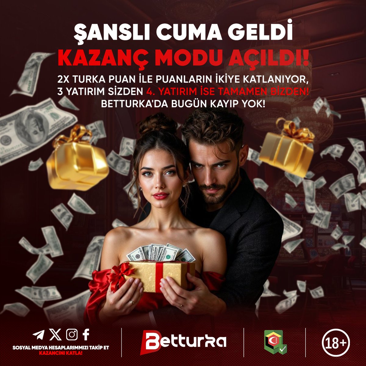 🍀ŞANSLI CUMA 🍀

🎈 Bugün Şansını 
2 Katına Çıkarıyoruz ⭐️

🪙 2 X  Turka Puan ile Puanlarını İkiye Katlıyoruz 

🪙 3 Yatırım Sizden, 4. Bizden Hediye ✨ 

😍Bugün BetTurka'da Kaybetmek Yok

🌐 BetTurka Giriş (t.ly/Bturkagiris)
