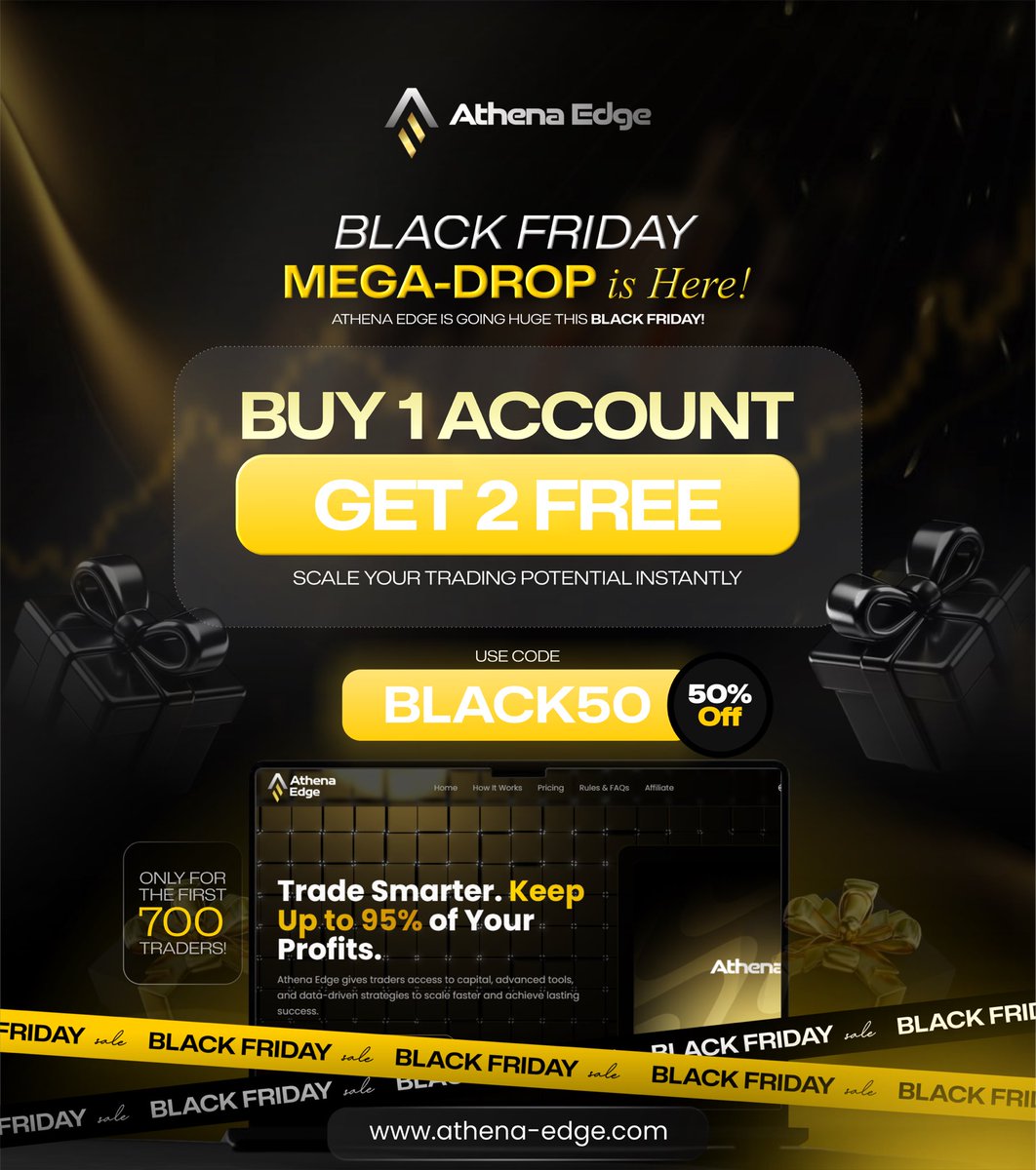 heisdecent's tweet image. Athena Edge does it AGAIN. 🔥
Buy 1 account → Get 2 FREE.
And the crazy part? This happens every Friday. 🤯⚡️

Run it up asap: athena-edge.com/funded?ref=13
