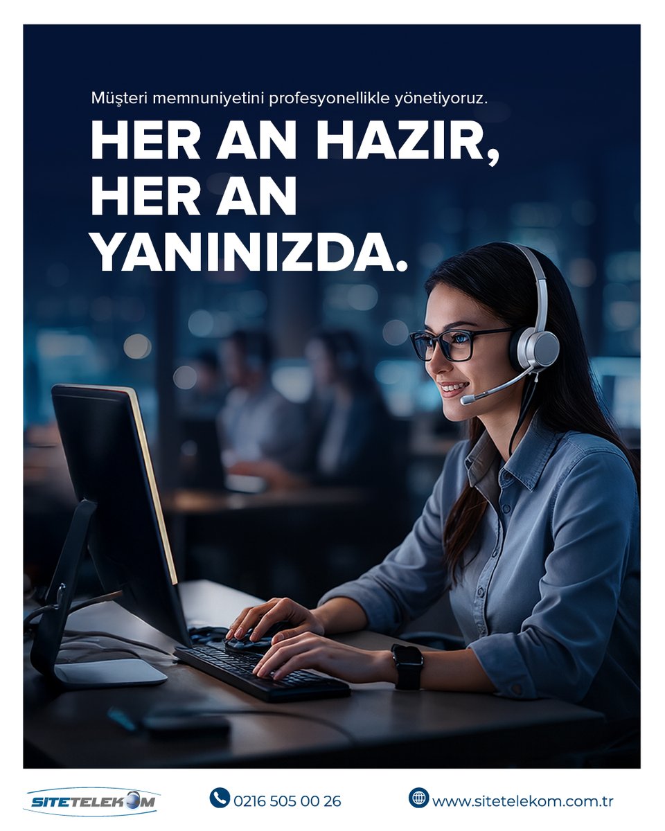 Müşteri memnuniyetini tüm operasyonlarımızın merkezine alarak, ihtiyaç duyduğunuz her anda erişilebilir ve çözüm odaklı hizmet sunmayı sürdürüyoruz. Profesyonel ekibimizle, tüm iletişim süreçlerinde hızlı, doğru ve etkin destek sağlayarak müşteri deneyimini en üst seviyede