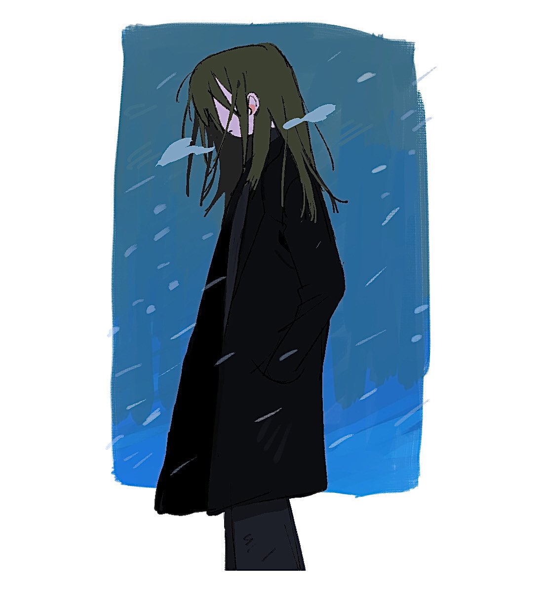 寒そうな落描き…