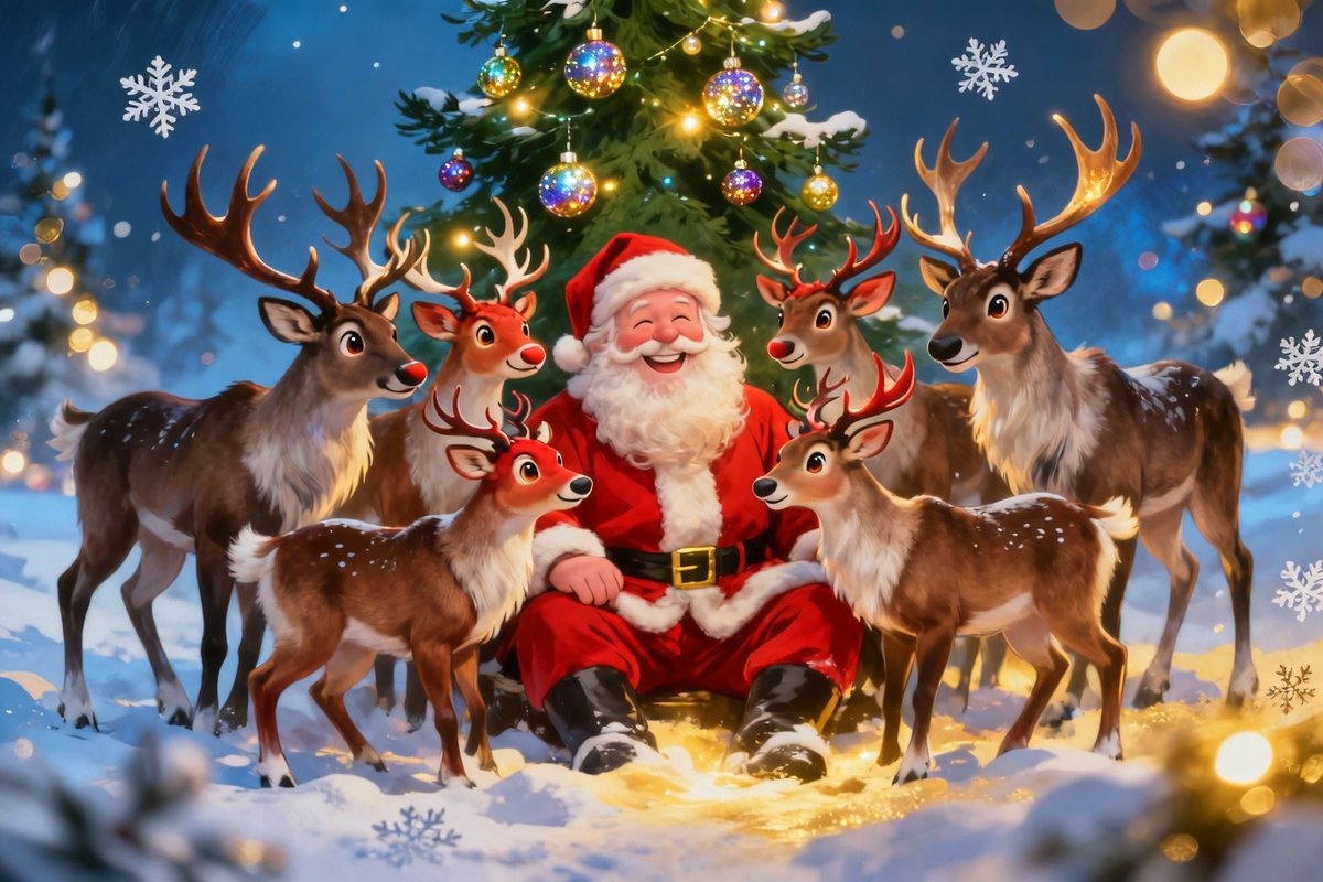 FinnairJapan まめ知識 サンタさんのソリを引くトナカイは9頭