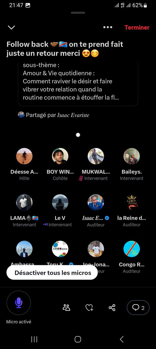 Salut équipe et la famille suite à un imprévu nous ne saurons faire notre space aujourd'hui désolé pour mon absence retrouvons-nous le vendredi prochain merci je vous aime énormément🫶🏾🥰😍🇨🇩🤝🏾
bon week-end mes chevaliers