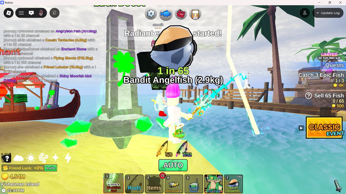 wonbeanim's tweet image. ketemu yang main fish it pake script, terus dia mancing sebelah aku dan tiba tiba jadi gabisa mancing padahal jaringan lagi aman. seketika leave walaupun baru banget masang totem di situ. sumpah bikin kesel banget main game begitu aja pake script 😤