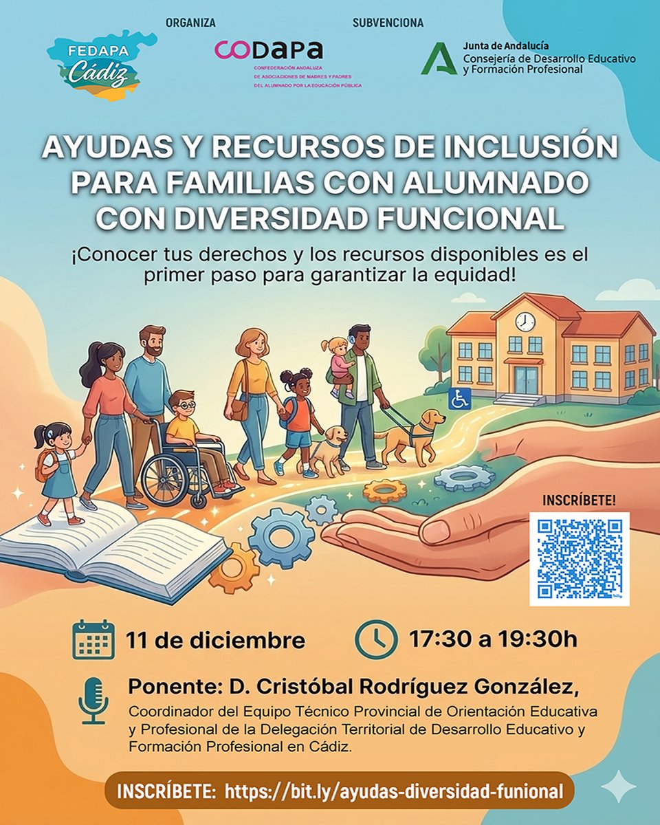 Te invitamos a la formación online “𝗔𝘆𝘂𝗱𝗮𝘀 𝘆 𝗿𝗲𝗰𝘂𝗿𝘀𝗼𝘀 𝗱𝗲 𝗶𝗻𝗰𝗹𝘂𝘀𝗶𝗼́𝗻 𝗽𝗮𝗿𝗮 𝗳𝗮𝗺𝗶𝗹𝗶𝗮𝘀 𝗰𝗼𝗻 𝗮𝗹𝘂𝗺𝗻𝗮𝗱𝗼 𝗰𝗼𝗻 𝗱𝗶𝘃𝗲𝗿𝘀𝗶𝗱𝗮𝗱 𝗳𝘂𝗻𝗰𝗶𝗼𝗻𝗮𝗹”.

👉 Haz clic aquí para inscribirte: forms.gle/efjFGvFmHBRXr3…