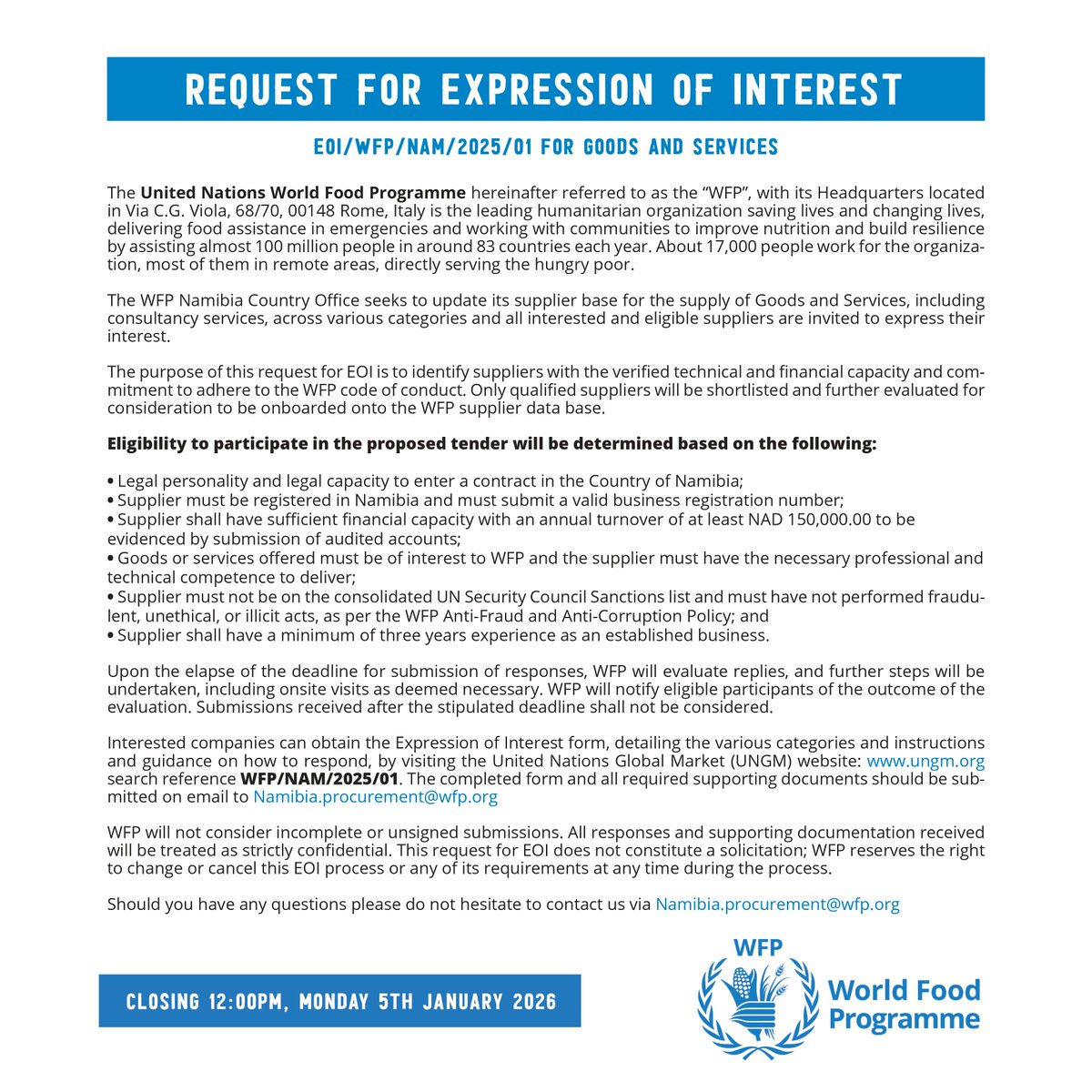 WFP Namibia tweet media