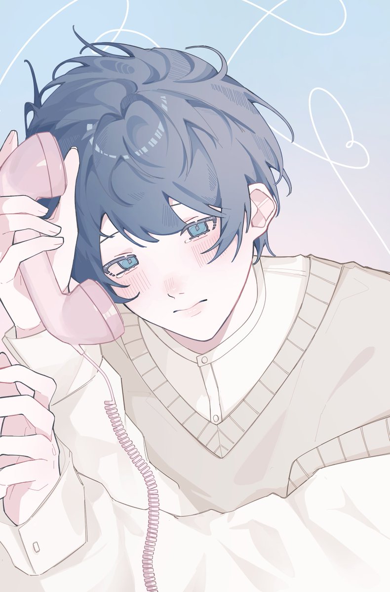 tsumugigi___'s tweet photo. 受話器越し

#そらるの絵 https://t.co/96tFPbmNTo