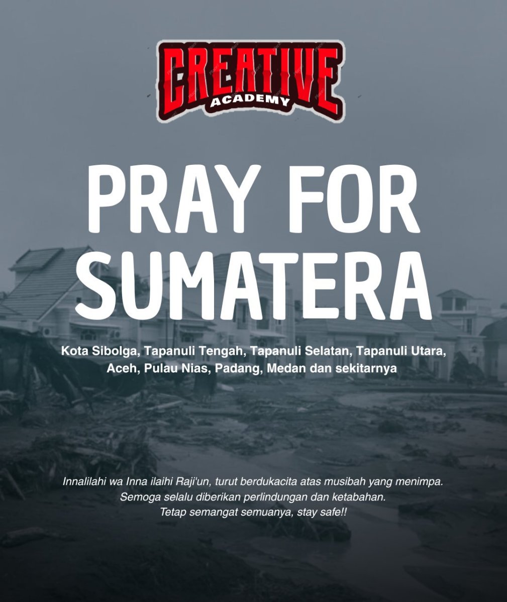 kingbaruna_'s tweet photo. Dari Creative Academy &amp; Rangga (CEO RAMA),
Doa terbaik kami untuk saudara-saudara di Sumatera.
Semoga Tuhan menjaga, melindungi, dan memulihkan setiap langkah kalian.
Stay safe &amp; stay strong. 🤍🥀
#PrayForSumatera #StaySafeSumatera https://t.co/LzpNF5ox5s